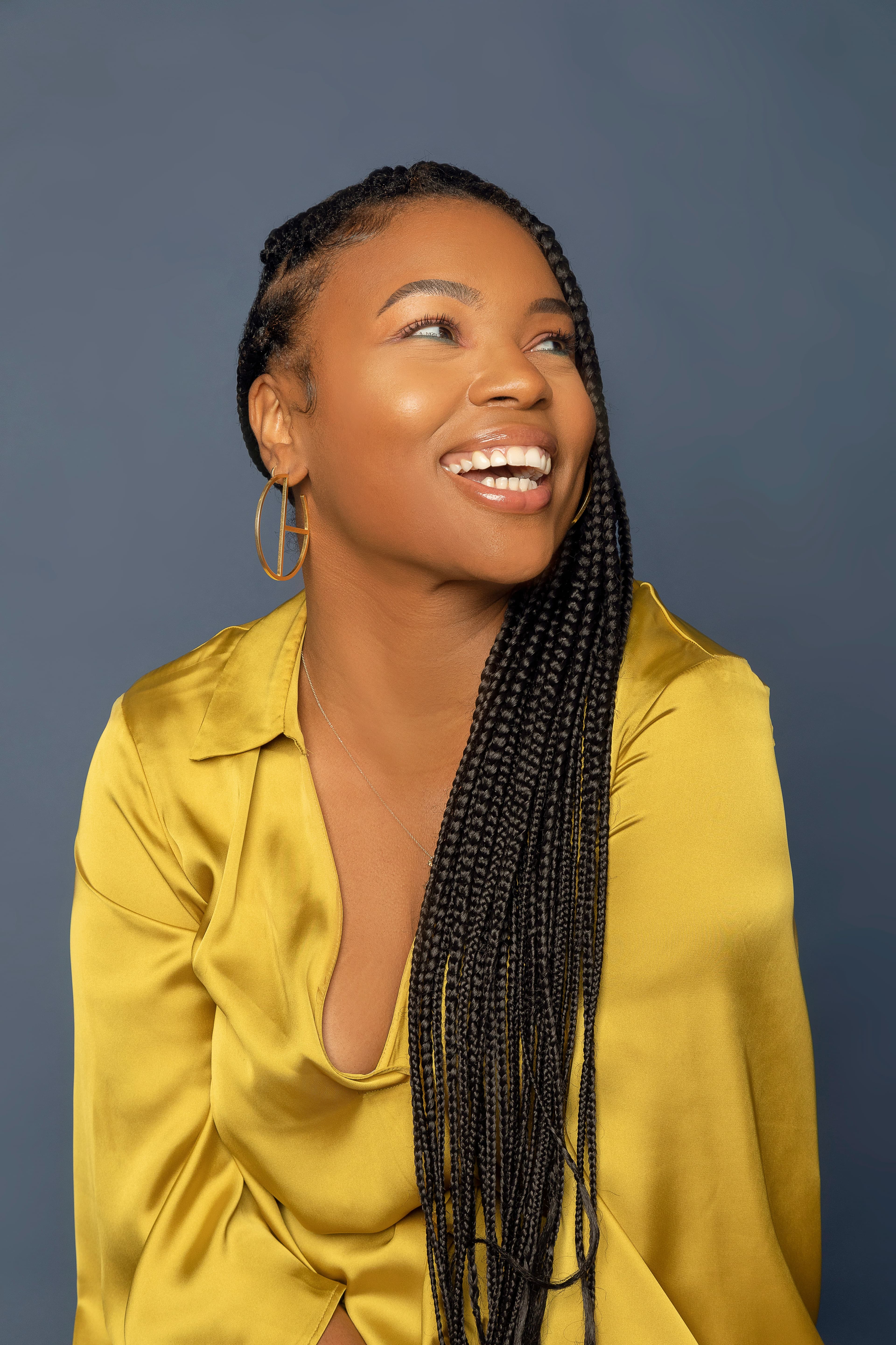 Joyful woman founder